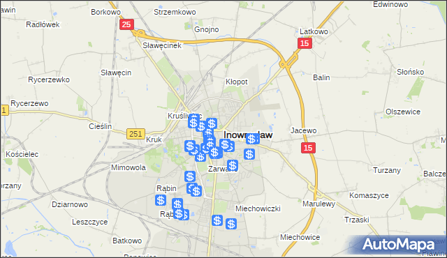 mapa Inowrocławia, Inowrocław na mapie Targeo