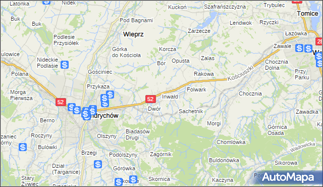 mapa Inwałd, Inwałd na mapie Targeo