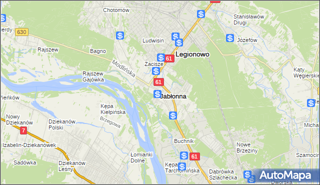 mapa Jabłonna powiat legionowski, Jabłonna powiat legionowski na mapie Targeo