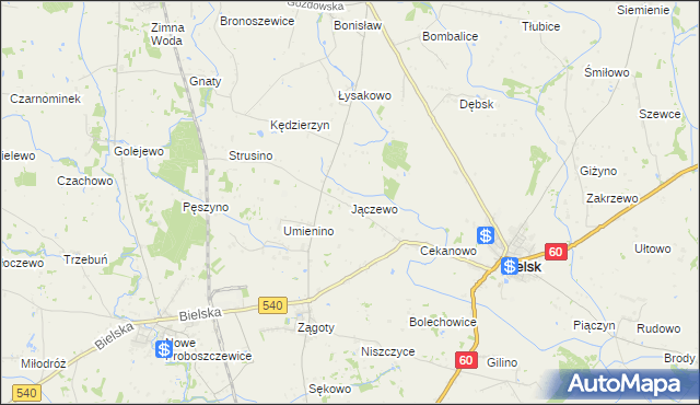 mapa Jączewo, Jączewo na mapie Targeo