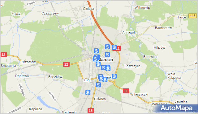 mapa Jarocin, Jarocin na mapie Targeo