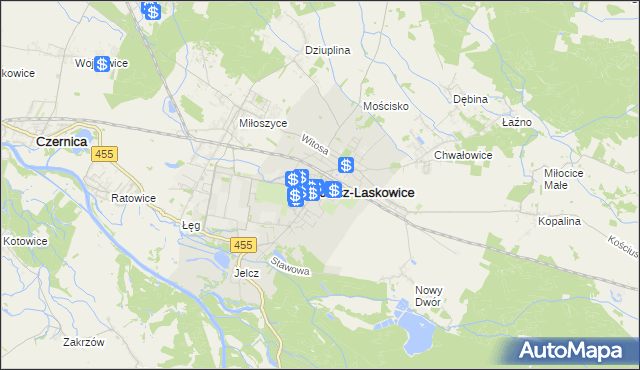 mapa Jelcz-Laskowice, Jelcz-Laskowice na mapie Targeo