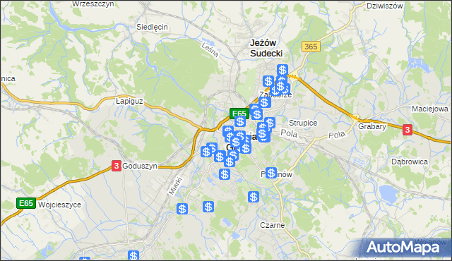 mapa Jelenia Góra, Jelenia Góra na mapie Targeo