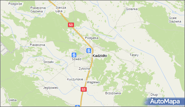 mapa Kadzidło, Kadzidło na mapie Targeo