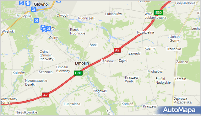 mapa Kałęczew gmina Dmosin, Kałęczew gmina Dmosin na mapie Targeo