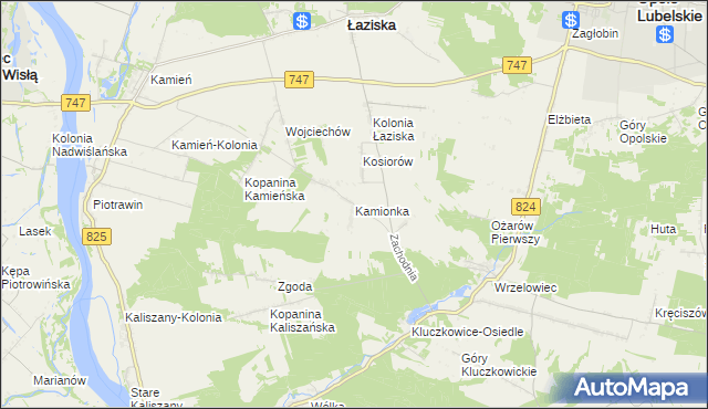 mapa Kamionka gmina Opole Lubelskie, Kamionka gmina Opole Lubelskie na mapie Targeo