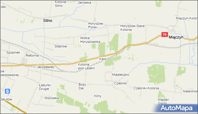 mapa Karp gmina Sitno, Karp gmina Sitno na mapie Targeo