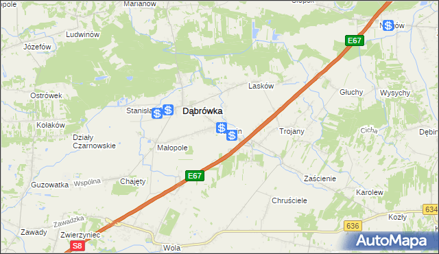 mapa Karpin gmina Dąbrówka, Karpin gmina Dąbrówka na mapie Targeo