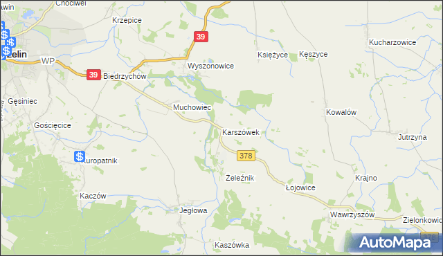 mapa Karszówek, Karszówek na mapie Targeo
