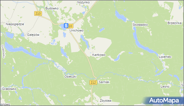 mapa Kartkowo, Kartkowo na mapie Targeo