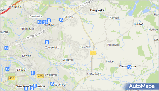 mapa Kiełczów, Kiełczów na mapie Targeo