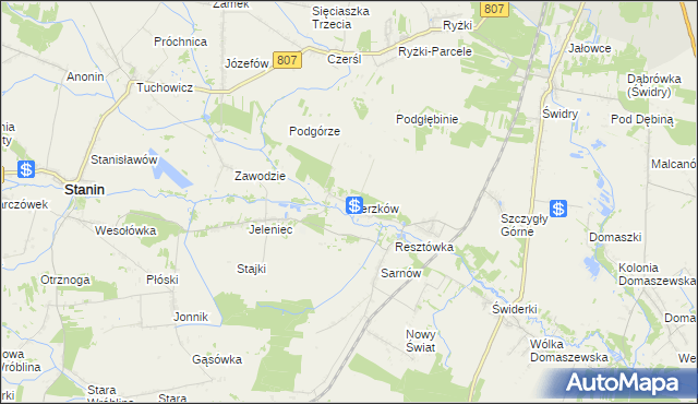 mapa Kierzków gmina Stanin, Kierzków gmina Stanin na mapie Targeo