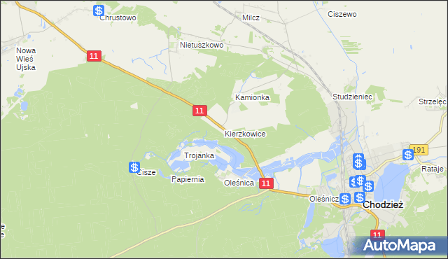 mapa Kierzkowice, Kierzkowice na mapie Targeo