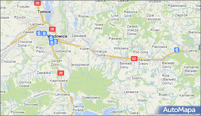 mapa Klecza Górna, Klecza Górna na mapie Targeo