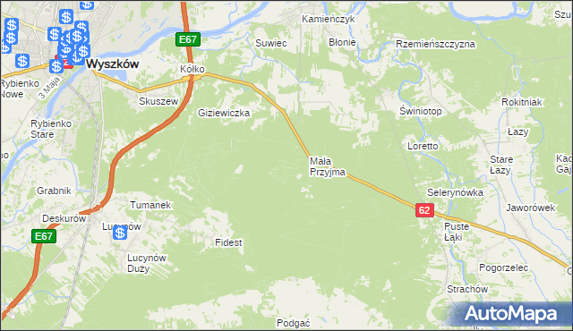 mapa Kokoszczyzna, Kokoszczyzna na mapie Targeo