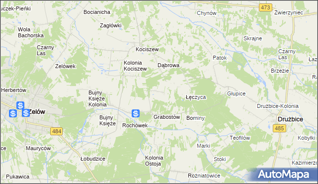 mapa Kolonia Grabostów, Kolonia Grabostów na mapie Targeo