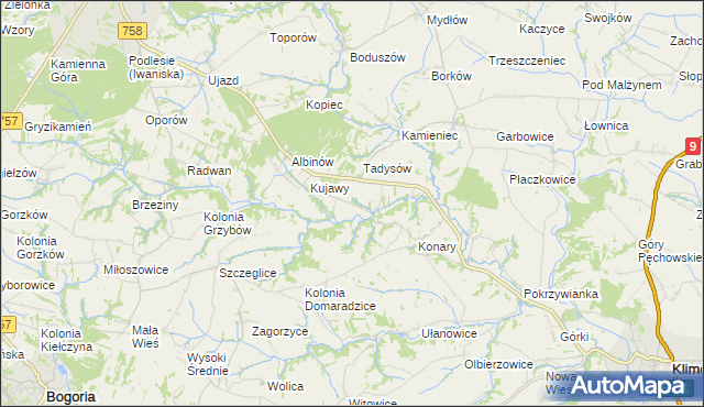 mapa Konary-Kolonia, Konary-Kolonia na mapie Targeo