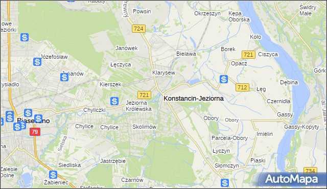mapa Konstancin-Jeziorna, Konstancin-Jeziorna na mapie Targeo