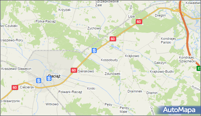 mapa Kossobudy, Kossobudy na mapie Targeo