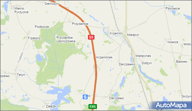 mapa Krzemlinek, Krzemlinek na mapie Targeo