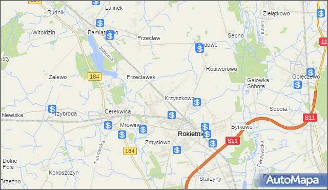 mapa Krzyszkowo, Krzyszkowo na mapie Targeo