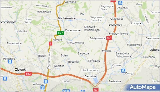 mapa Książniczki, Książniczki na mapie Targeo