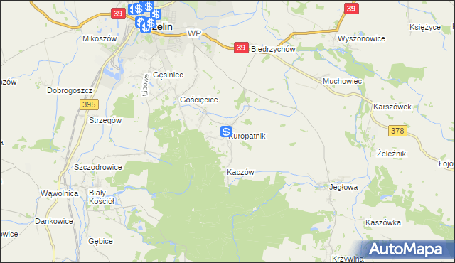 mapa Kuropatnik, Kuropatnik na mapie Targeo