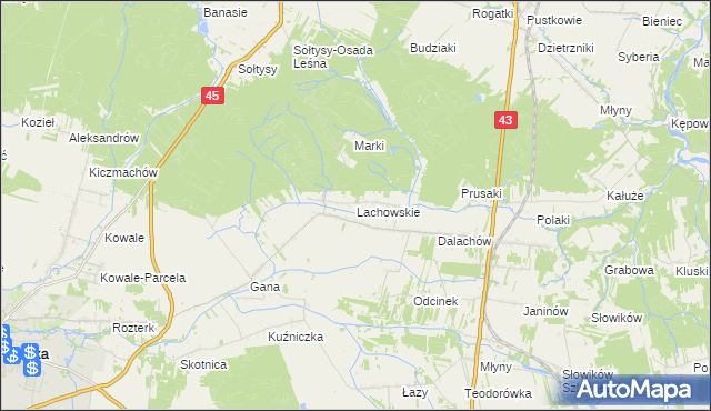 mapa Lachowskie, Lachowskie na mapie Targeo