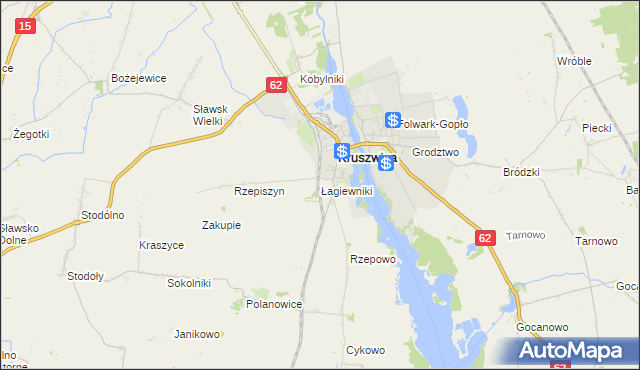 mapa Łagiewniki gmina Kruszwica, Łagiewniki gmina Kruszwica na mapie Targeo