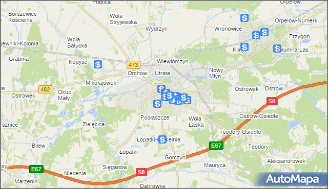 mapa Łask, Łask na mapie Targeo