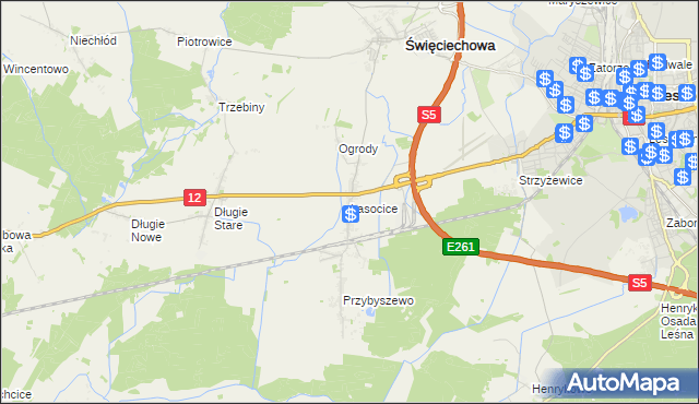 mapa Lasocice gmina Święciechowa, Lasocice gmina Święciechowa na mapie Targeo