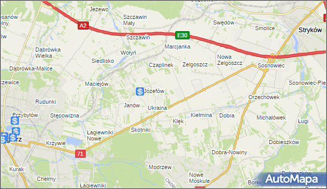 mapa Leonardów gmina Zgierz, Leonardów gmina Zgierz na mapie Targeo