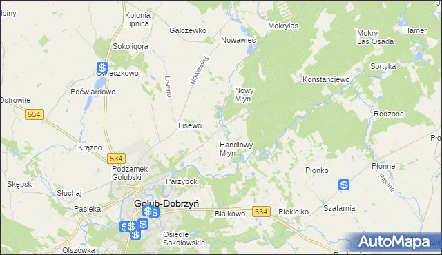 mapa Lisewo-Młyn, Lisewo-Młyn na mapie Targeo