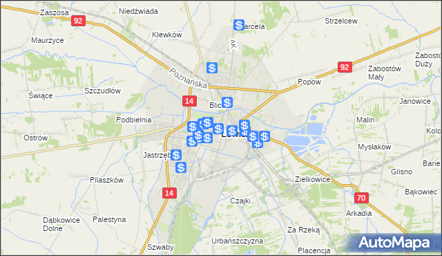 mapa Łowicza, Łowicz na mapie Targeo