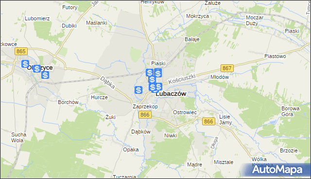 mapa Lubaczów, Lubaczów na mapie Targeo