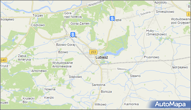 mapa Lubasz powiat czarnkowsko-trzcianecki, Lubasz powiat czarnkowsko-trzcianecki na mapie Targeo