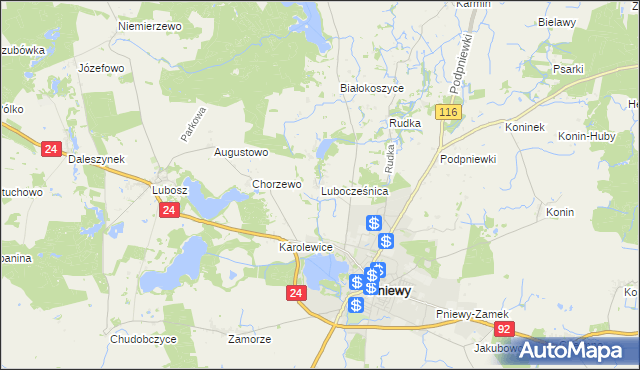mapa Lubocześnica, Lubocześnica na mapie Targeo