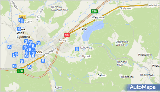 mapa Lubowidz gmina Nowa Wieś Lęborska, Lubowidz gmina Nowa Wieś Lęborska na mapie Targeo