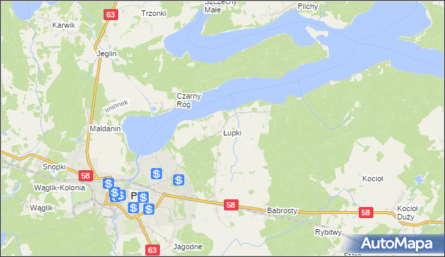 mapa Łupki gmina Pisz, Łupki gmina Pisz na mapie Targeo
