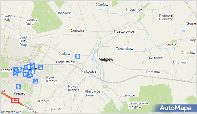 mapa Mełgiew, Mełgiew na mapie Targeo