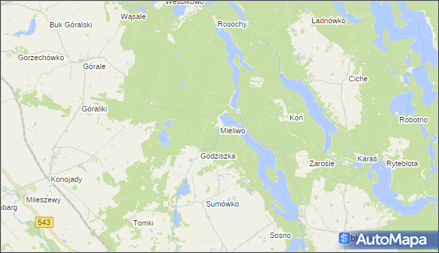 mapa Mieliwo, Mieliwo na mapie Targeo