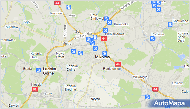 mapa Mikołów, Mikołów na mapie Targeo