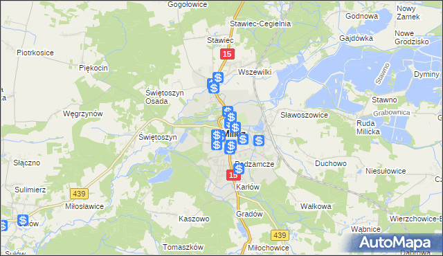 mapa Milicz, Milicz na mapie Targeo