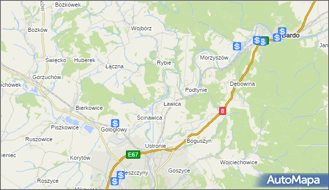 mapa Młynów gmina Kłodzko, Młynów gmina Kłodzko na mapie Targeo