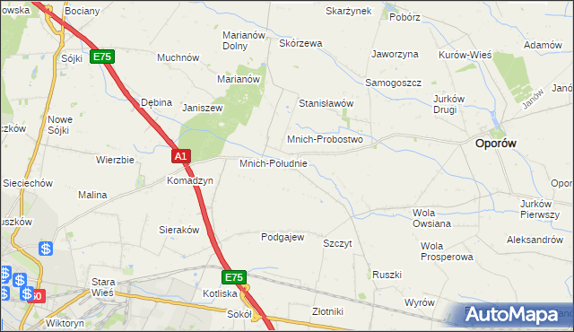 mapa Mnich-Ośrodek, Mnich-Ośrodek na mapie Targeo