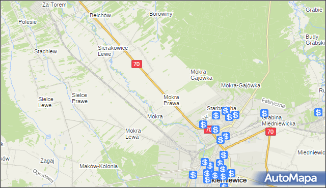 mapa Mokra Prawa, Mokra Prawa na mapie Targeo