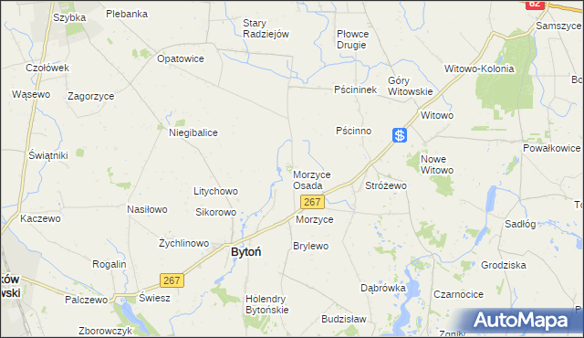 mapa Morzyce Osada, Morzyce Osada na mapie Targeo