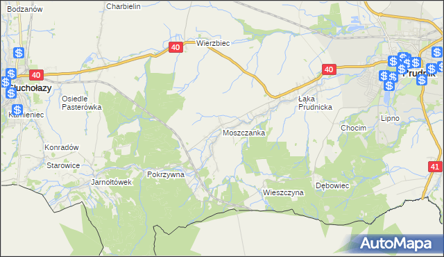 mapa Moszczanka gmina Prudnik, Moszczanka gmina Prudnik na mapie Targeo
