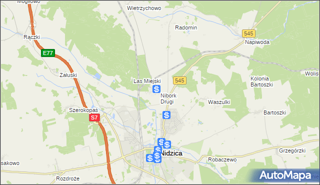 mapa Nibork Drugi, Nibork Drugi na mapie Targeo