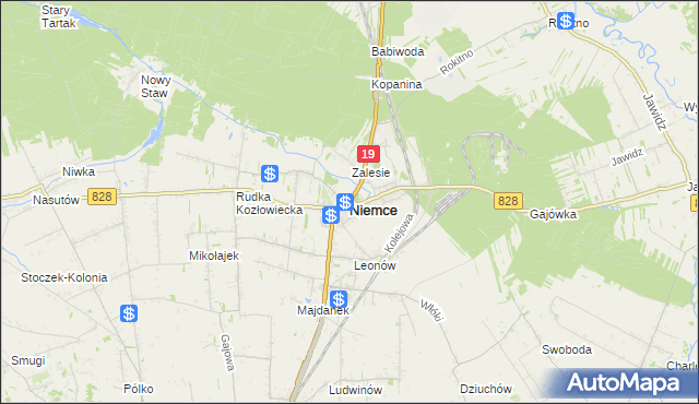 mapa Niemce, Niemce na mapie Targeo